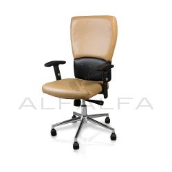 Euro Chair Olive Oasis/Camel w/Chrome base
