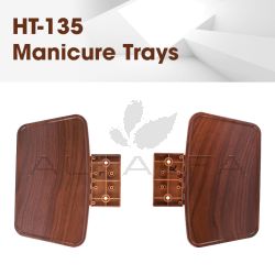 HT-135 Manicure Tray w/Hinge Faux Wood