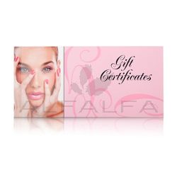 Pink Gift Certificate - Girl Face w/Envelope 50 ct