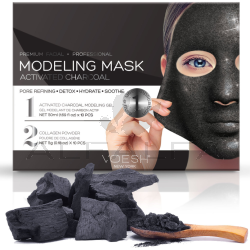 Voesh Facial Modeling Mask - Activated Charcoal 10 Sets