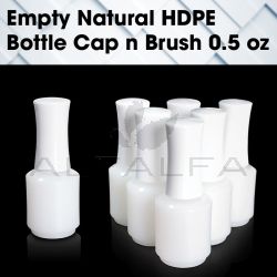 Empty Natural HDPE Bottle Cap n Brush 0.5 oz