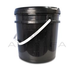 3.5 Gal Round Black Container w/ Spout Lid