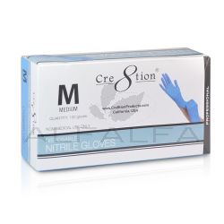Cre8tion - Nitrile Blue Gloves - Medium 100 ct