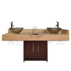 Contempo Double Sink w/ Glass Bowls & Faucets