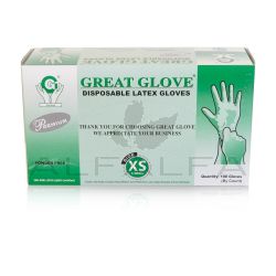 Great Powder Free Latex Gloves - X-Small 100 ct