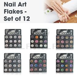 Nail Art Flakes - Set of 12