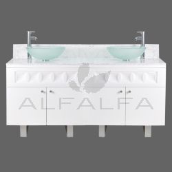 Regis Double Sink with Marble Top - 60