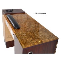Ion Terracotta Glass Top Table (16.75x32.5)