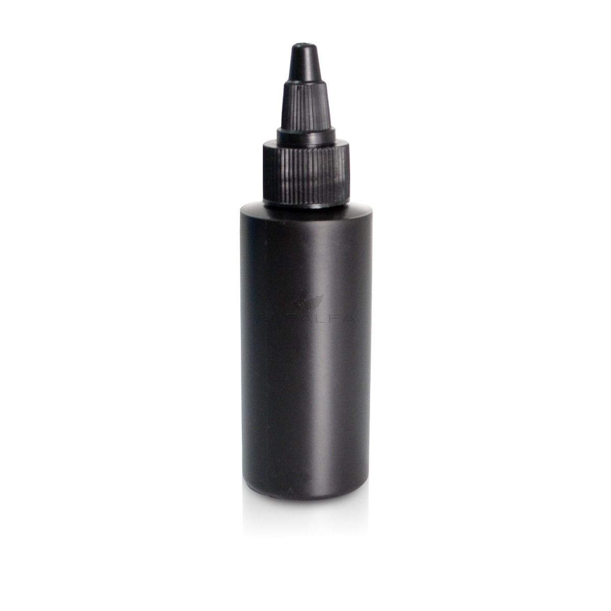 Empty Black HDPE Cylinder Bottle with Twisted Cap