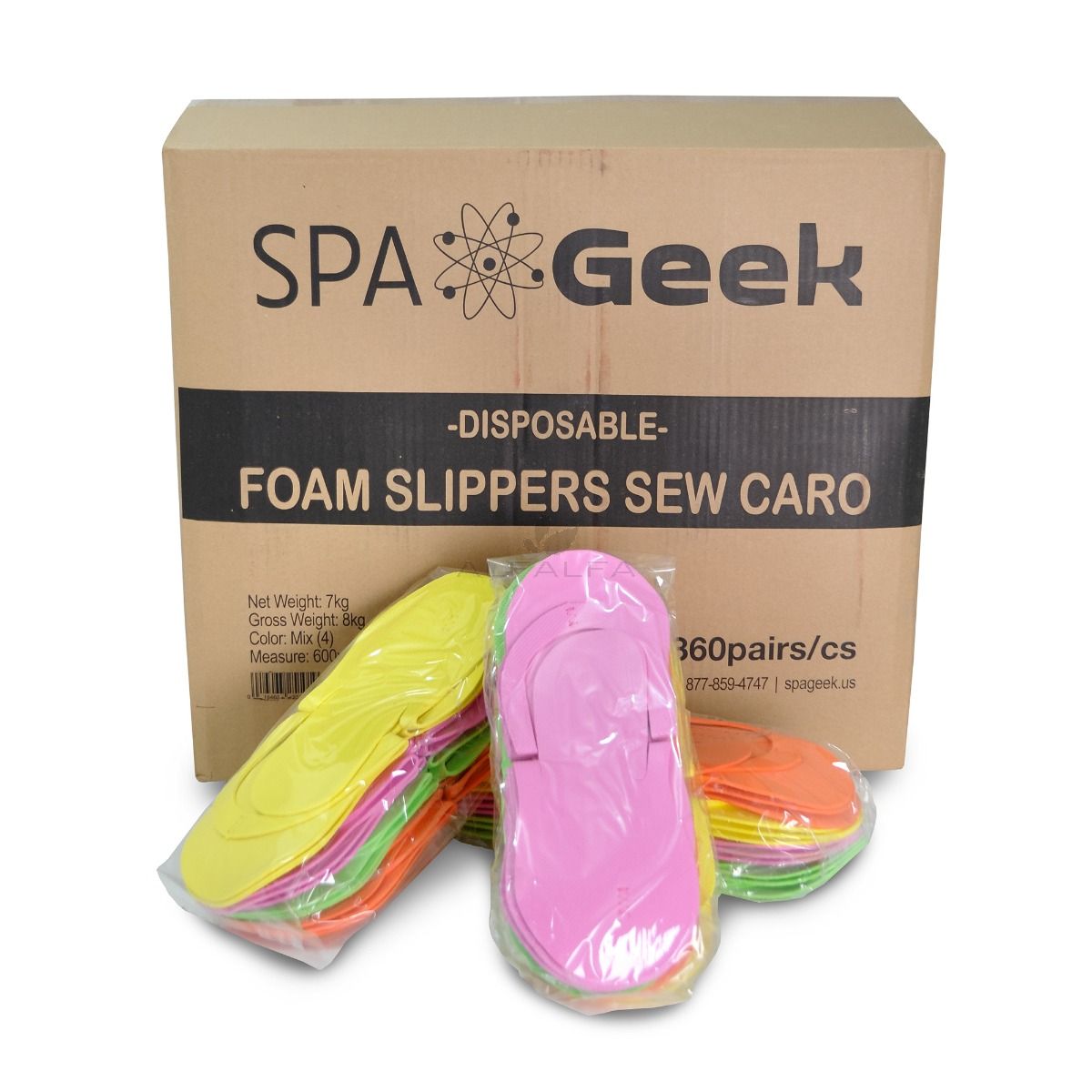 SpaGeek Non-Skid Foam Slippers - 360/bx