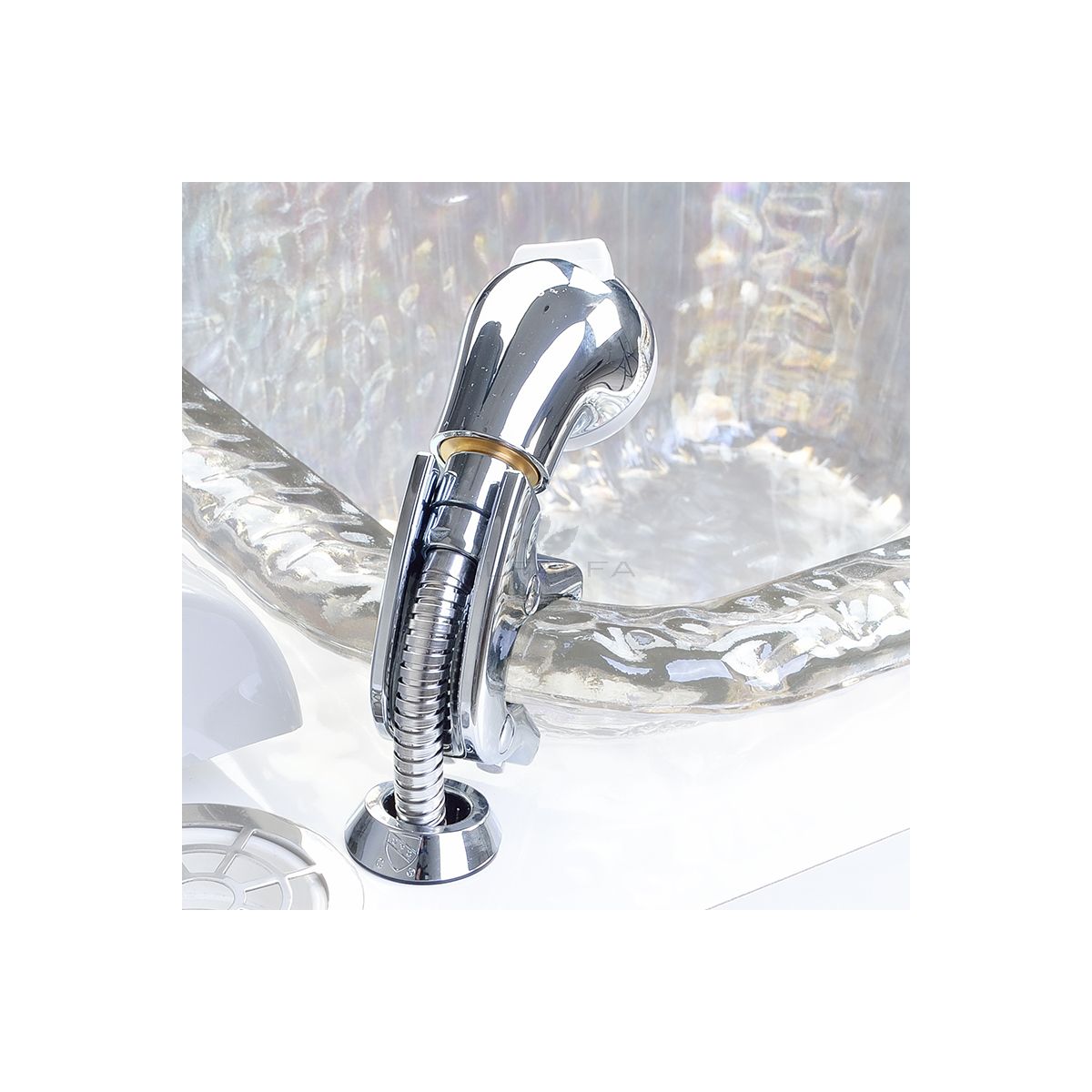 Spa Square Glass Sink Shower Head Holder