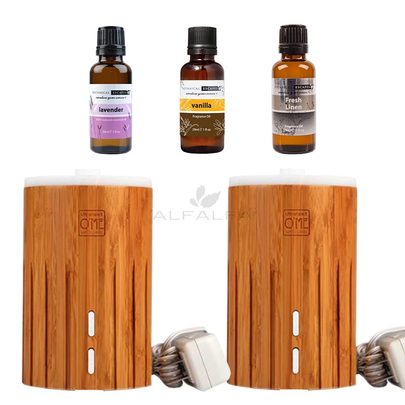 Bamboo Diffusers & 3 Oils