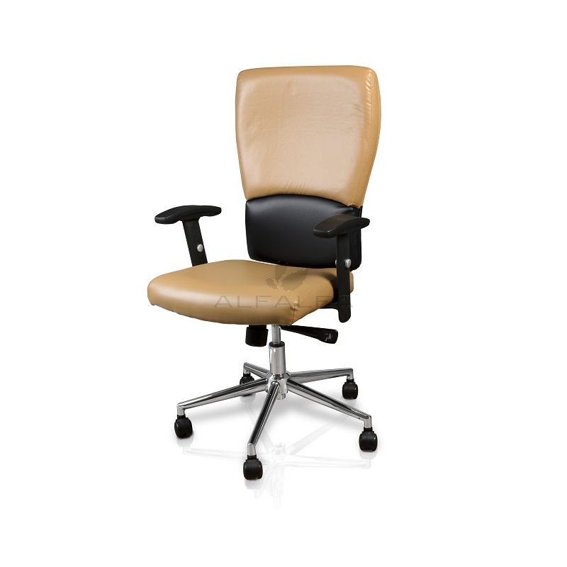 Euro Chair Olive Oasis/Camel w/ Chrome base