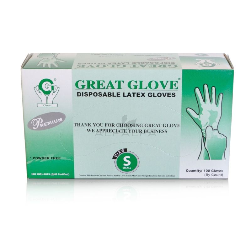 Great Powder Free Latex Gloves-100 ct