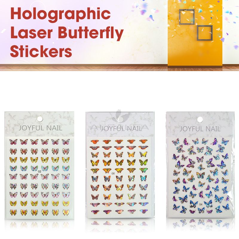 Holographic Laser Butterfly Stickers