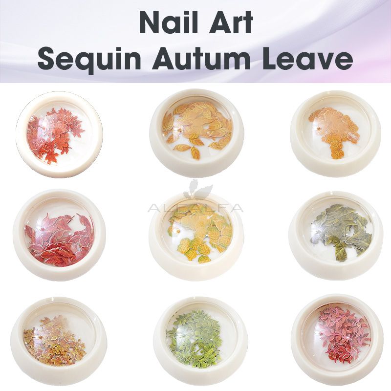 Nail Art Sequin Autumn Leave