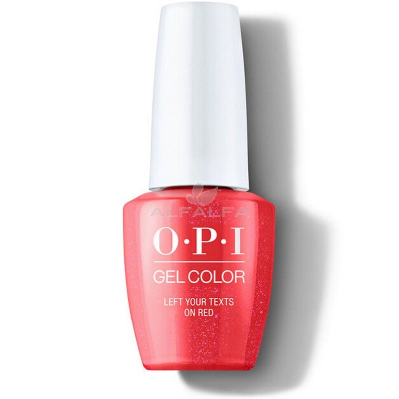 OPI Gel #GCS010 - Left Your Texts on Red