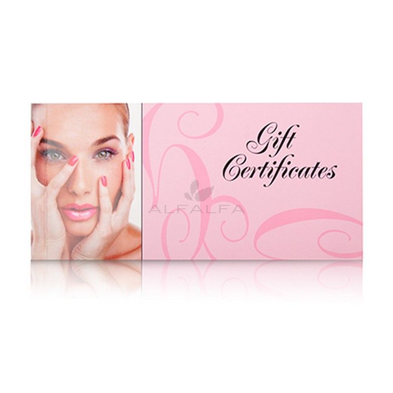 Pink Gift Certificate - Girl Face with Envelope (50 ct)