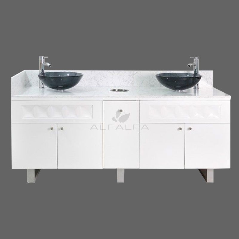 Regis Double Sink with Marble Top-72”