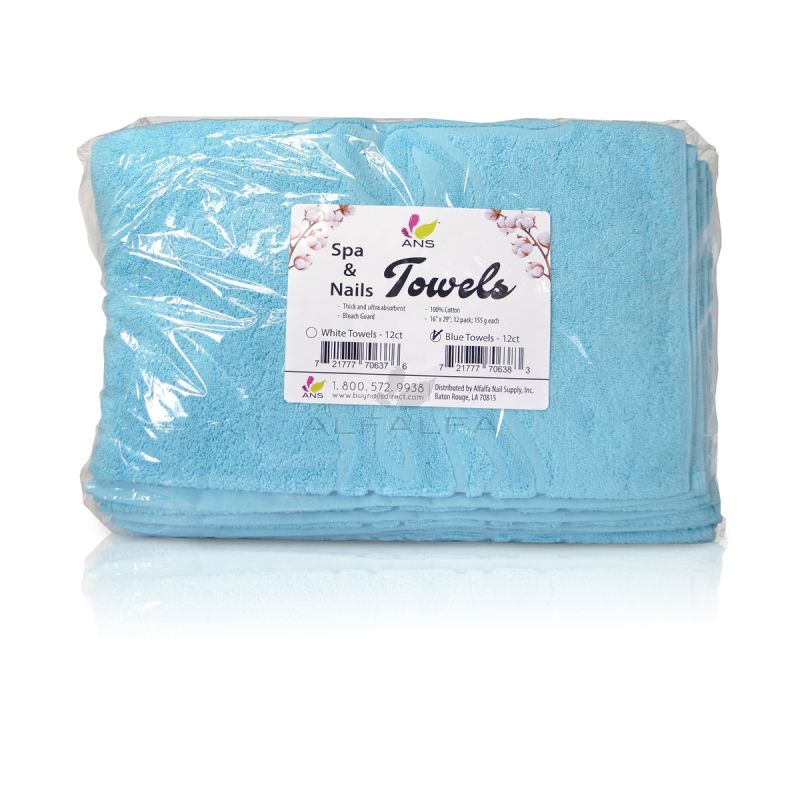ANS Towel Thick Blue w/Nail & Spa logo 16