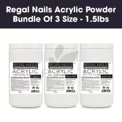 Regal Nails Acrylic Powder Bundle Of 3 Size  - 1.5lbs
