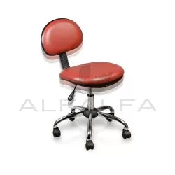 Technician Chair Burgundy w/Chrome Base