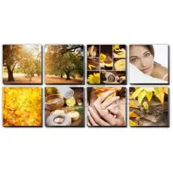 8 pcs Amber Dew Ensemble Canvas Mural 48
