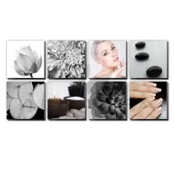 8 pcs Lotus Petals Ensemble Canvas Mural 48