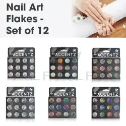 Nail Art Flakes - Set of 12