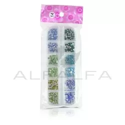 Rhinestones Mixed - Blue-Green-Lime-Emerald #14