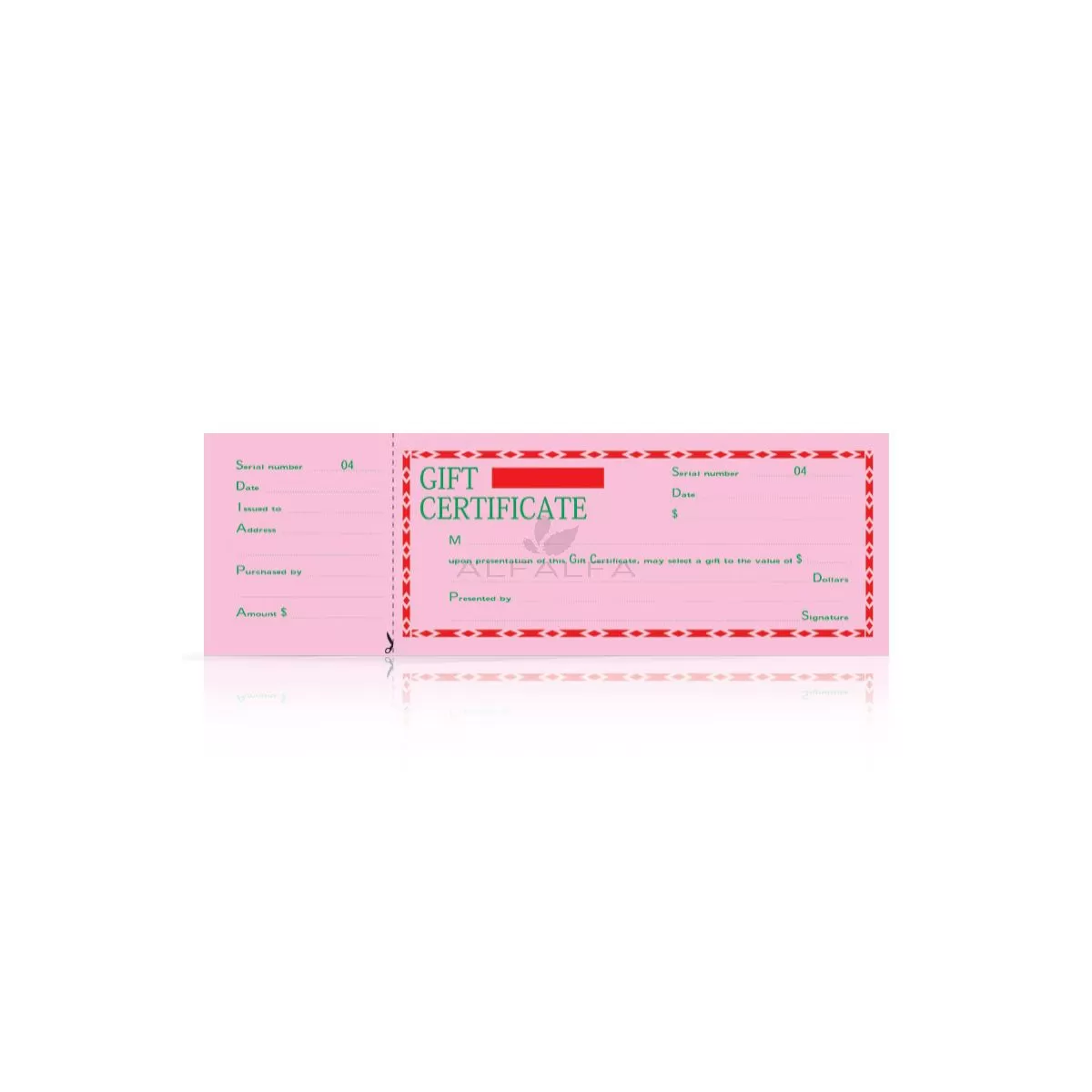 Pink Gift Certificate (50 ct)