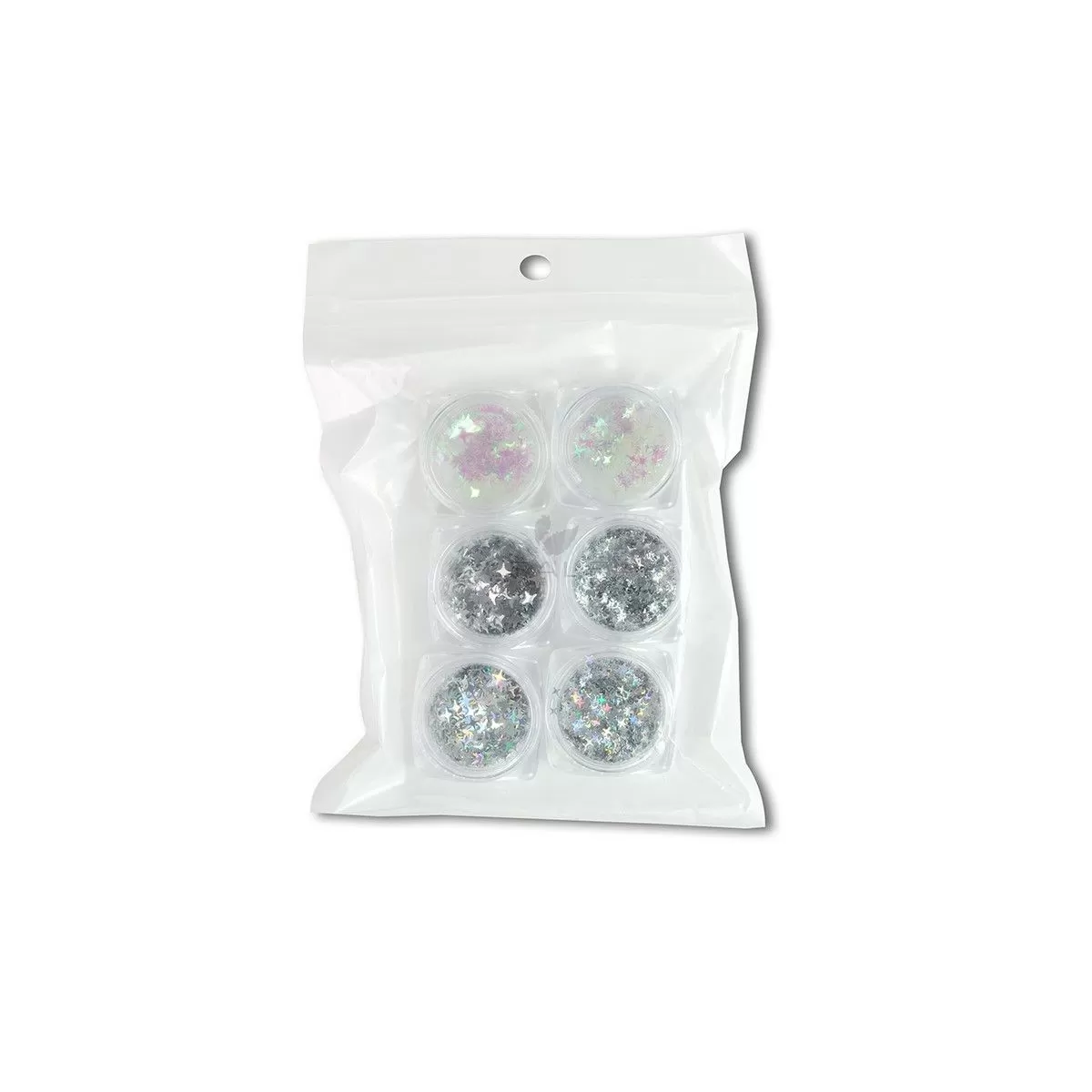 Nail Art Sequin Holo Transparent Flake Stars -# 100 set of 6
