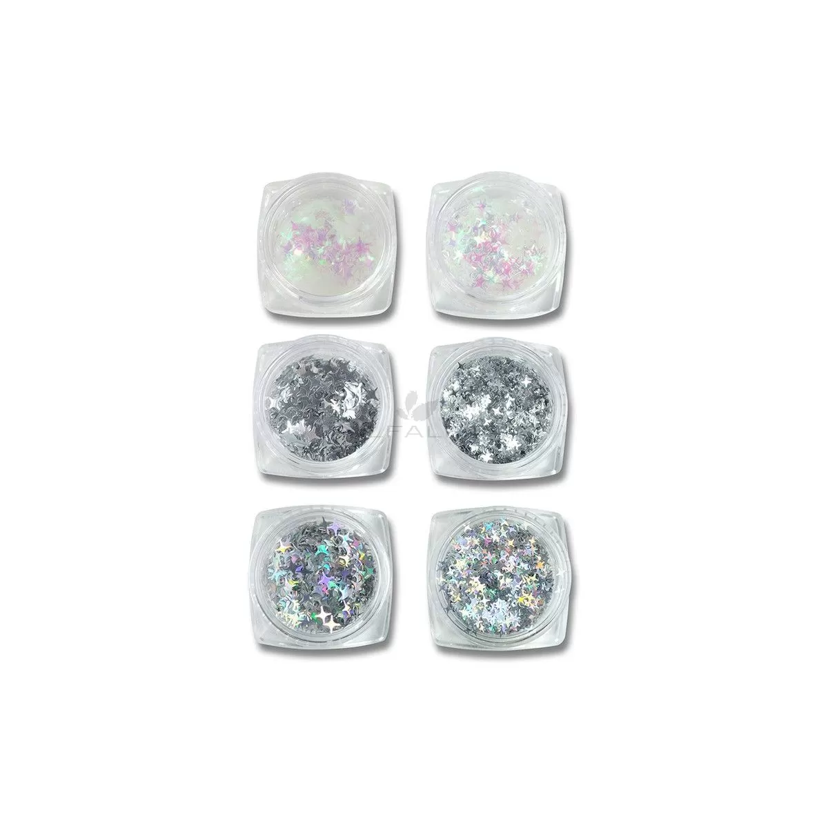 Nail Art Sequin Holo Transparent Flake Stars -# 100 set of 6