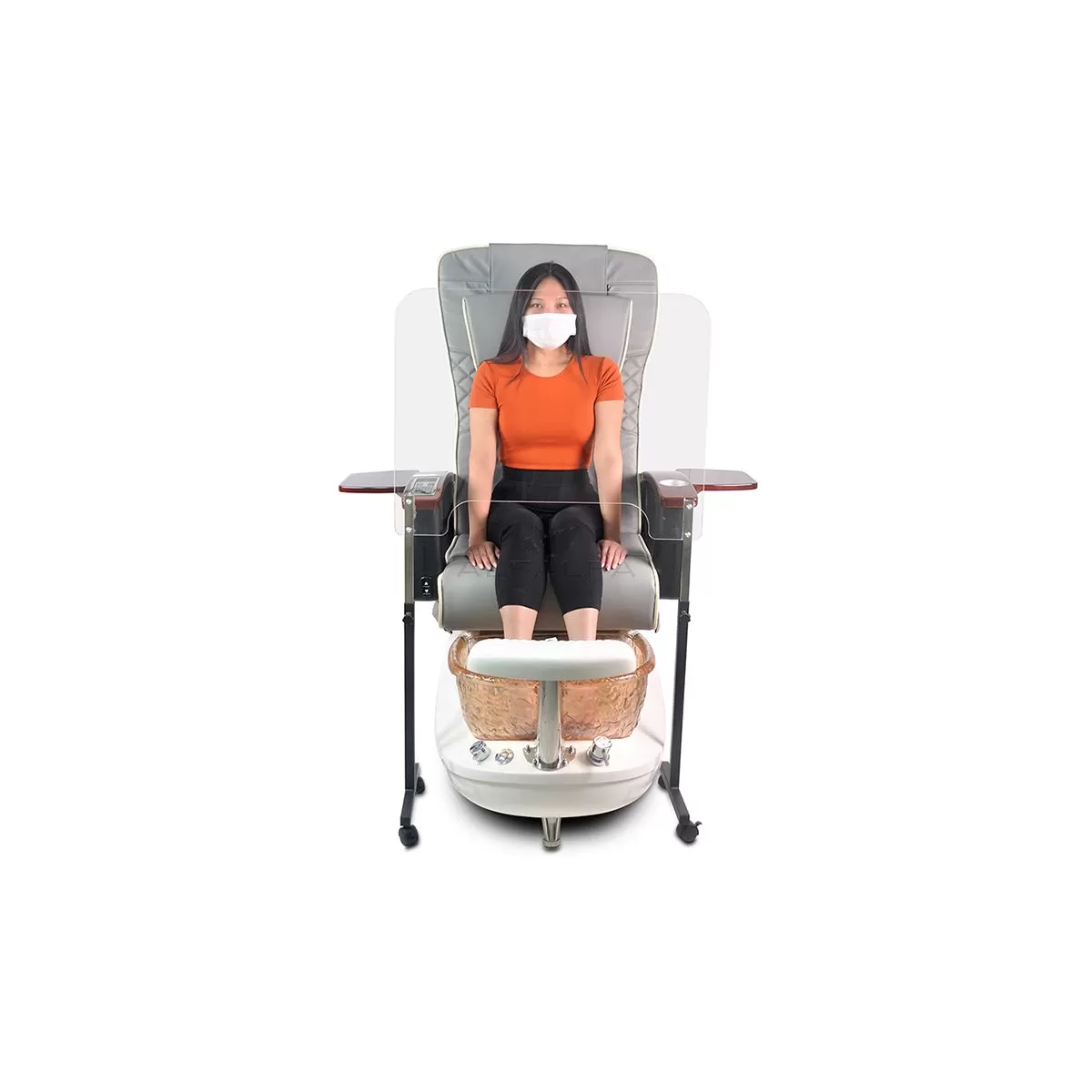 Pedispa Acrylic Protective Screen w/ Metal Stand- 30 inches