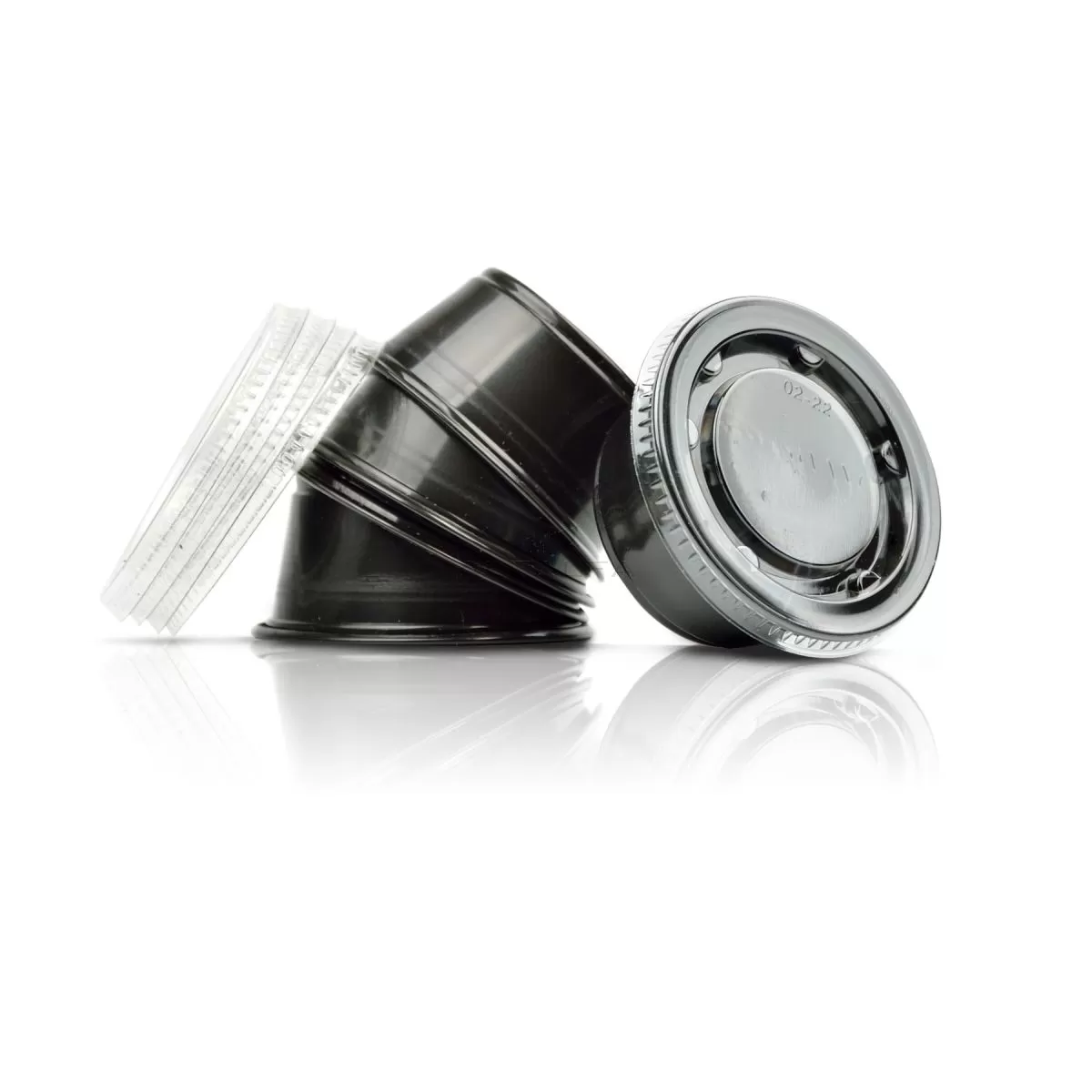 2oz Souffle Black Cup & Clear Lid - 125 ct