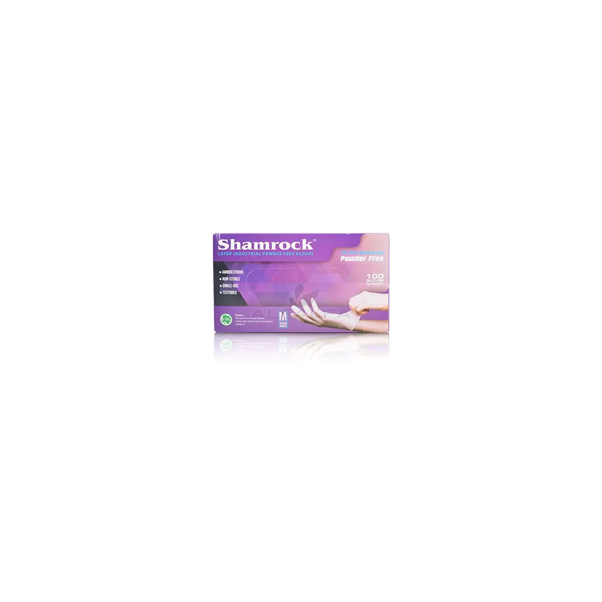 Shamrock - Powder Free Latex Gloves - Medium 100 ct