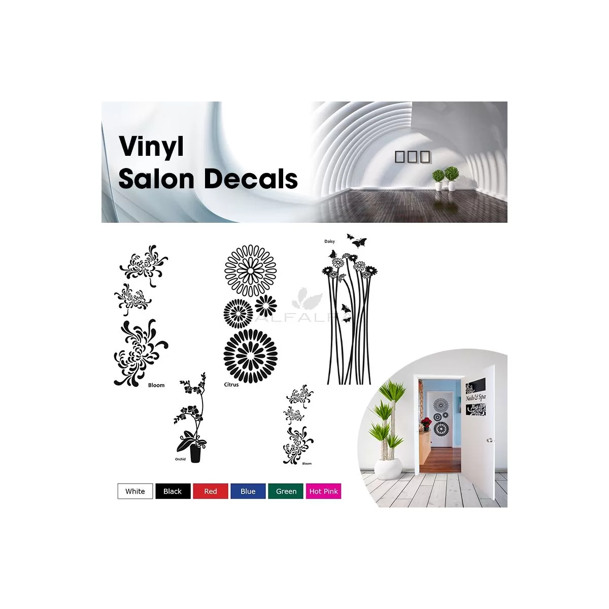 Vinyl Salon Decals-Inside