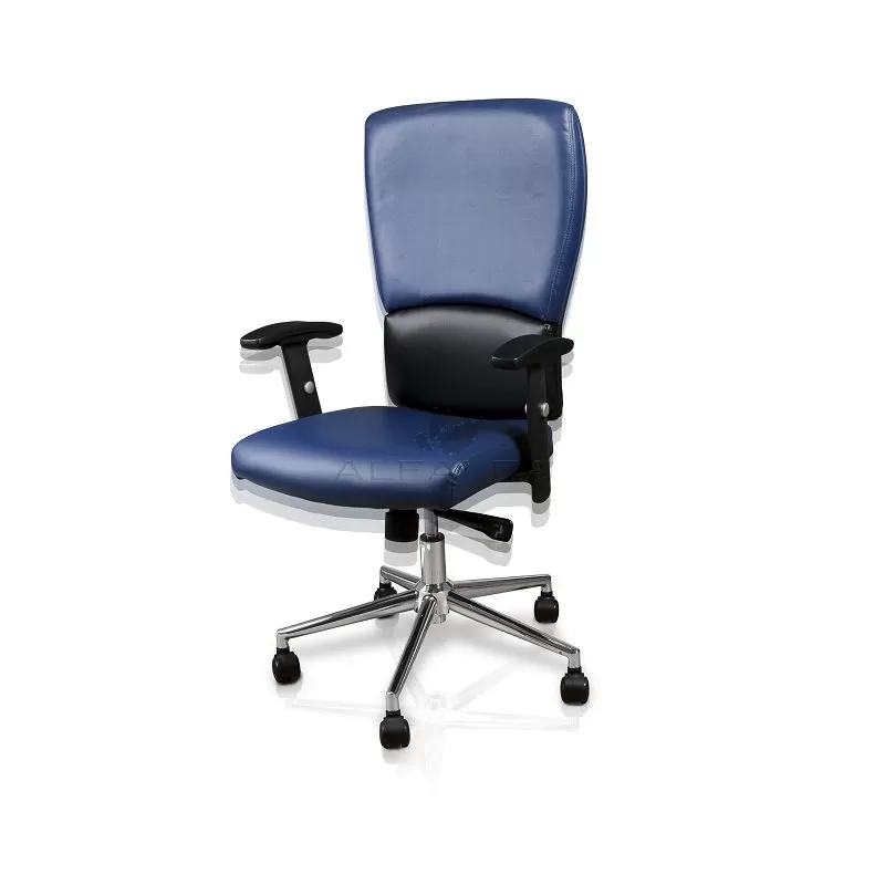 Euro Chair Blue Sky/Navy w/Chrome Base