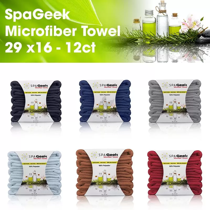 SpaGeek Microfiber Towel 29 x16 - 12ct